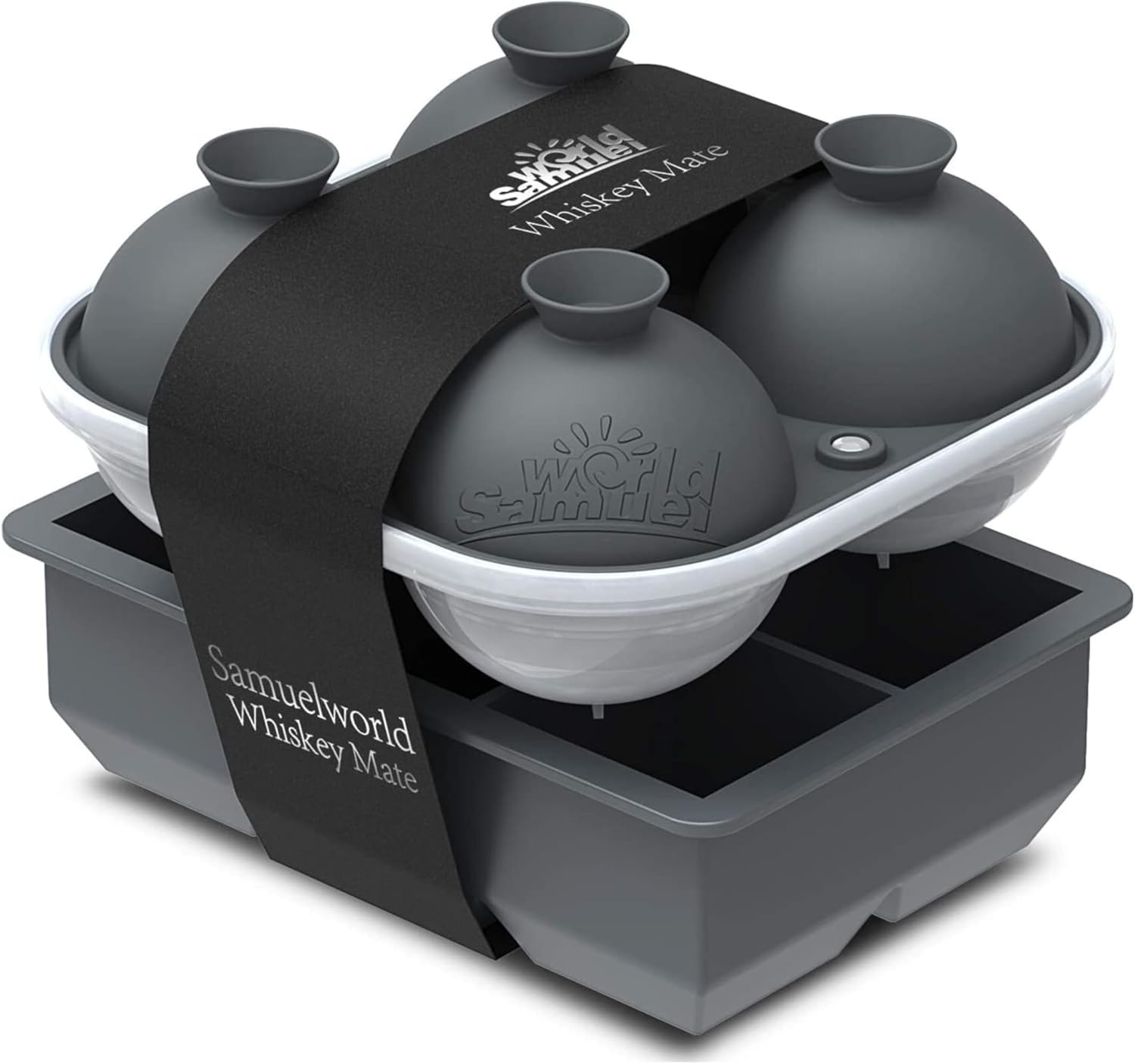 Samuelworld Large Silicone Premium Ice Trays with Cube and Sphere Molds